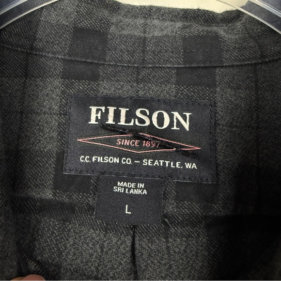 FILSON Alaskan Guide Heather Grey Black Plaid Thick Shirt - Picture 4 of 6